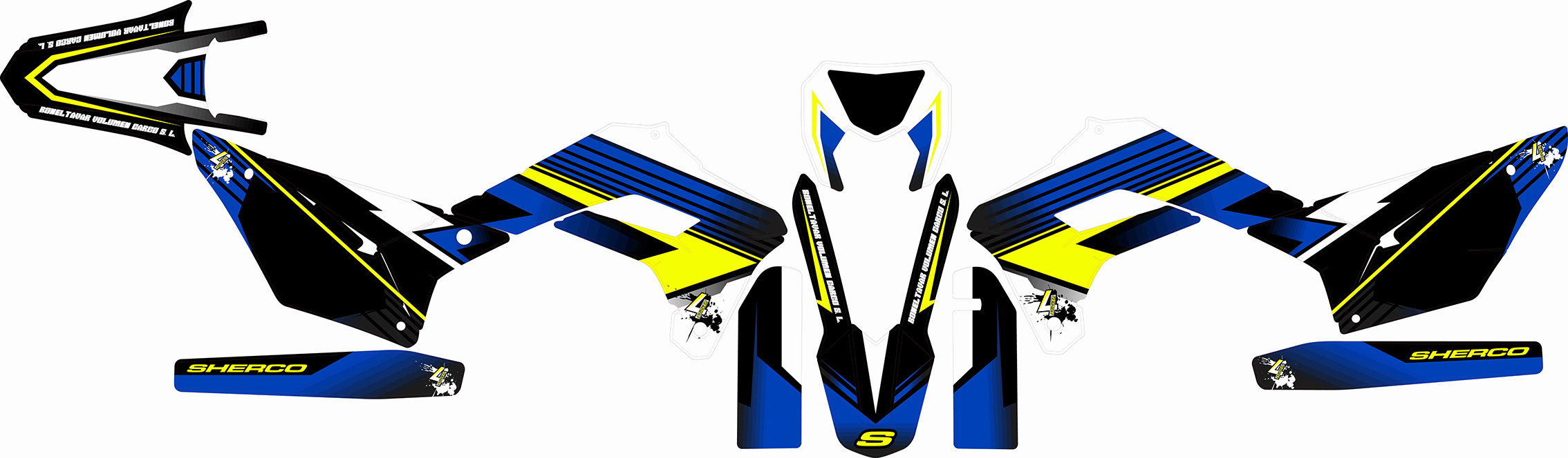 Kit adhesivos Sherco 2020 – Azul / Amarillo Racing